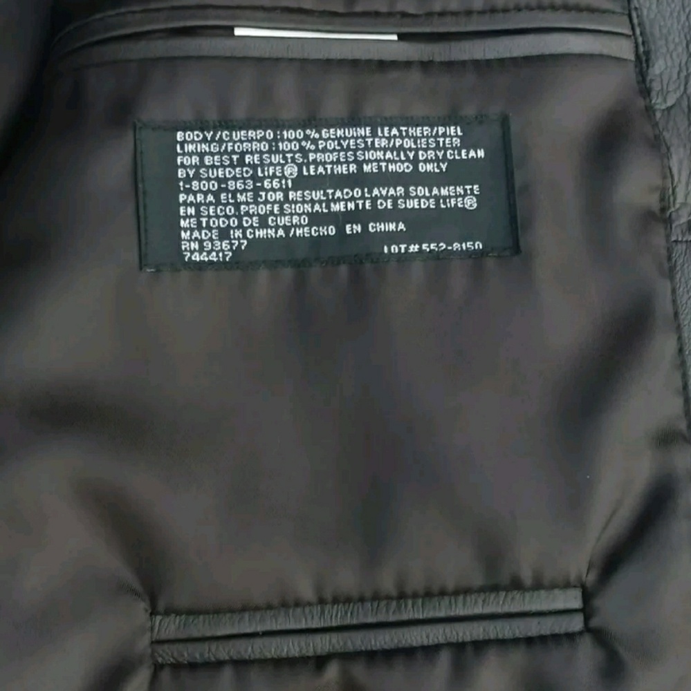 J. FERRAR DARK BROWN Leather Jacket XL - Picture 9 of 9